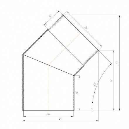 Отвод 45° КПД ЧЕРНЫЙ в Пинске