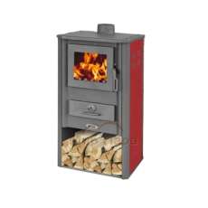 Печь-камин Blist Oganj LM стальная дверца красная фото в Пинске