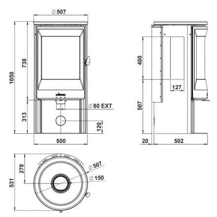 Купить Печь-камин Invicta Poele Neosen Etanche в интерьере чугунная в Пинске в Пинске