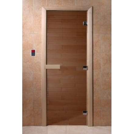 Стеклянная дверь для бани и сауны Doorwood Теплый день 1900x800 (8 мм, 3 петли) в Пинске