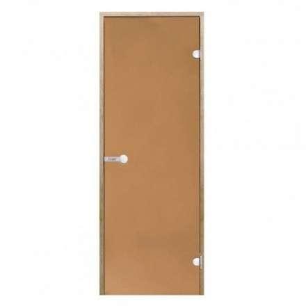 Дверь для бани стеклянная Harvia 8/21 коробка ольха, бронза в Пинске