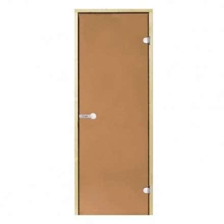 Дверь для бани стеклянная Harvia 7/19 коробка сосна, бронза в Пинске