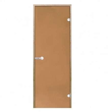 Дверь для бани стеклянная Harvia 7/19 коробка ольха, бронза в Пинске