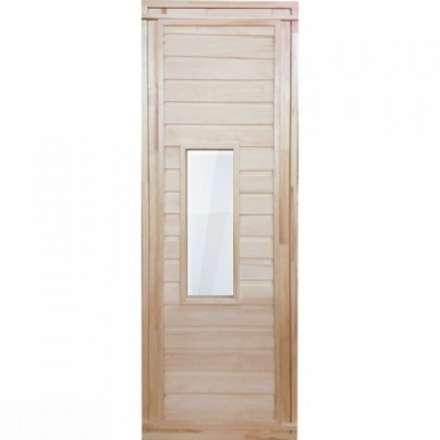 Дверь для бани деревянная 1700х700мм со стеклом купить в Пинске