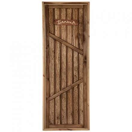 Дверь для бани глухая искусственно состарена 1900х700мм в Пинске