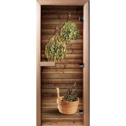 Дверь для сауны Doorwood с фотопечатью A004 1900x700 в Пинске