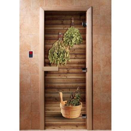 Дверь для сауны Doorwood с фотопечатью A004 1900x700 в Пинске
