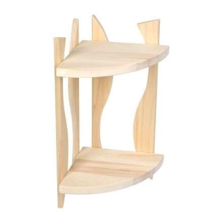 Полка угловая фигурная двухярусная 25х25х50 см из лиственных пород купить в Пинске