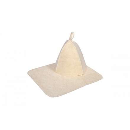 Набор из двух предметов (Шапка, коврик) белый 41217 в Пинске