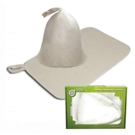 Набор из двух предметов (Шапка Классик, коврик белый) 41103 в Пинске