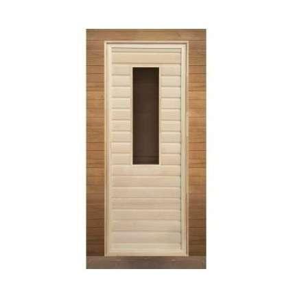 Дверь для бани липа прямоугольное стекло (кор. осина) 1900x700 (без петель) купить в Пинске