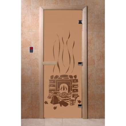 Дверь для бани Doorwood Бронза матовая 2000x800 (стекло 10 мм, 3 петли) в Пинске