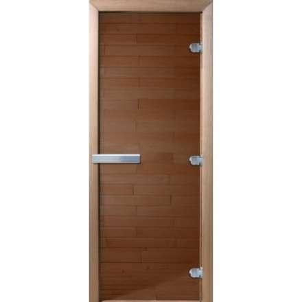 Дверь для бани Doorwood Теплый день 2000x800 алюмин. ручка (стекло 8 мм, 3 петли) в Пинске