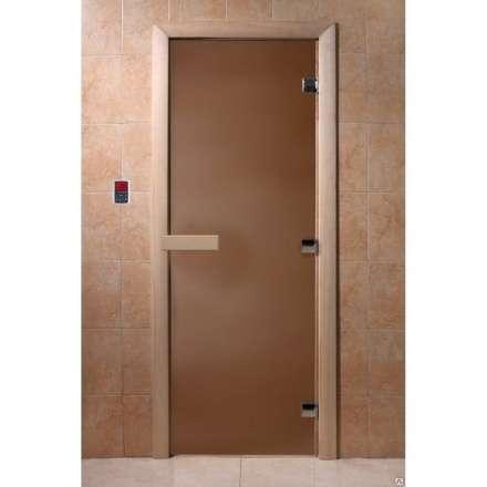 Дверь для бани Doorwood Теплая ночь 2100x700 (стекло 8 мм, 3 петли) в Пинске