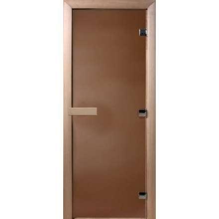 Дверь для бани Doorwood Теплая ночь 1900x600 мм (коробка листва, стекло 8 мм, 3 петли) в Пинске
