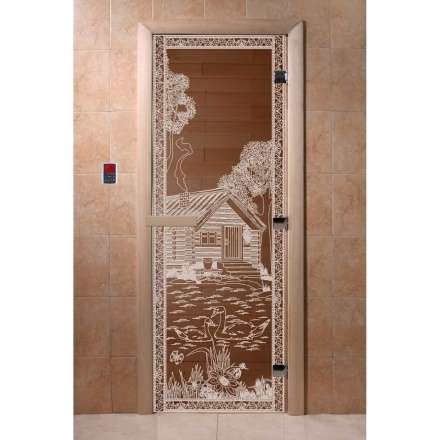 Дверь для бани Doorwood Бронза 2000x800 (стекло 10 мм, 3 петли) в Пинске