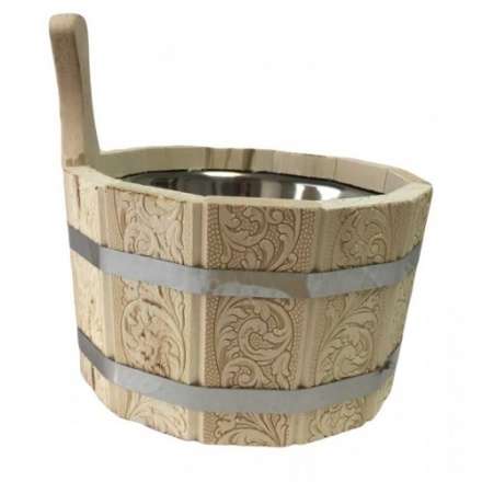 Ушат шайка 3л с нержавеющей вставкой (ЛТ-10) с тиснением Цветы купить в Пинске