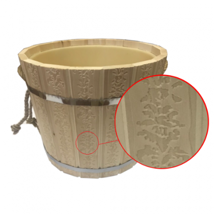 Запарник для бани 16л с пластиковым вкладышем ПЛ-43 с тиснением Цветы купить в Пинске