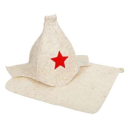 Набор из двух предметов (Шапка Будёновка белая, коврик) 41128 в Пинске