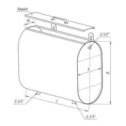 Бак Ferrum Комфорт для теплообменника горизонт. эллипс 95 л в Пинске