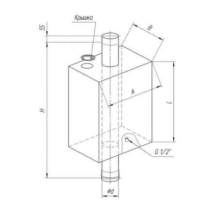 Бак Ferrum Комфорт прямоугольный на трубе 73 л в Пинске