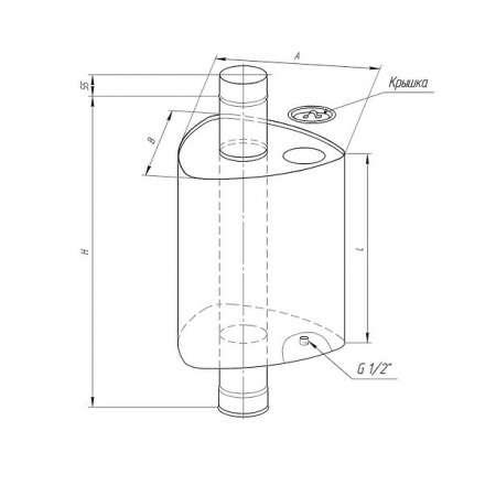 Бак Ferrum Комфорт треугольный на трубе 55 л в Пинске