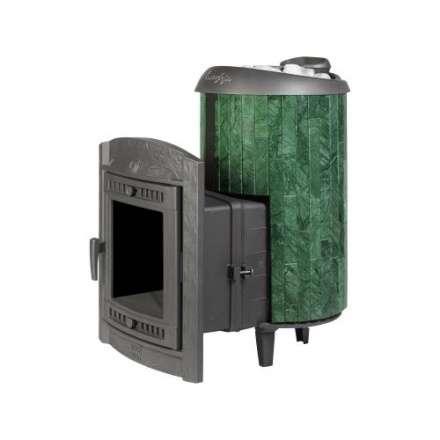 Печь банная ProMetall Атмосфера L+ в ламелях Верде Гватемала наборный рисунок Амазонка бай фото в Пинске