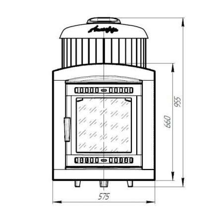 Печь банная ProMetall Атмосфера L+ в ламелях Окаменевшее дерево наборный рисунок в Пинске