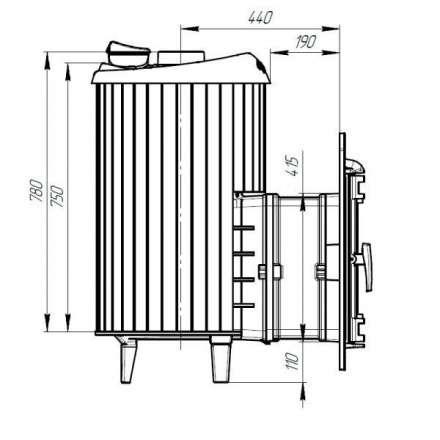 Печь банная ProMetall Атмосфера L+ в ламелях Россо Леванто наборный рисунок в Пинске