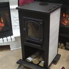 Недорогая печь-камин со стеклом ЭТНА (ДТ-4С) ? 115 мм для дома и дачи Амазонка бай фото в Пинске