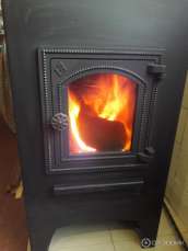 Недорогая печь-камин со стеклом ЭТНА (ДТ-4С) ? 115 мм для дома и дачи Амазонка бай фото в Пинске