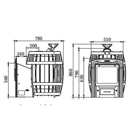 Печь для бани Термофор Саяны II Carbon Витра ЗК в Пинске