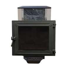 Печь Пегас 16 панорама в камне змеевик в Пинске