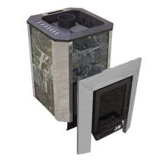 Печь Пегас 16 нерж со стеклом в камне змеевик в Пинске