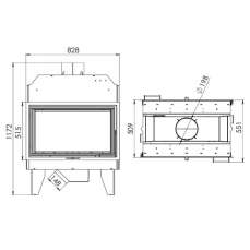 Топка каминная Мета-Бел ТКТ 10.0-05 (в модификации Аврора С2) в Пинске