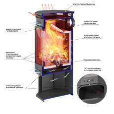 Печь-Камин ASTON 11кВт (180 м3) угловой в Пинске