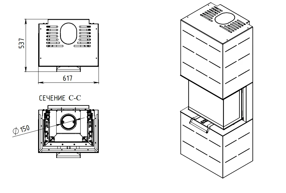 Печь-камин АОТ 7.0-01 в модификации Селена 7 в Пинске