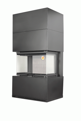 Камин Родос 800 ЧЕРНЫЙ шамот белый в Пинске