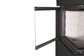 Камин Родос 900 ЧЕРНЫЙ, шамот белый в Пинске