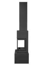 Камин МАДРИД на дровнике Гигант слева черный\белый шамот в Пинске