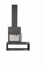 Камин МАДРИД на дровнике Гигант слева черный\белый шамот в Пинске