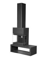 Камин МАДРИД на дровнике Гигант слева черный\белый шамот в Пинске