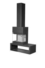 Камин МАДРИД на дровнике Гигант слева черный\белый шамот в Пинске