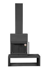 Камин МАДРИД на дровнике Гигант слева черный\белый шамот в Пинске