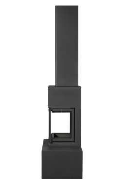 Камин МАДРИД на дровнике Гигант слева черный\белый шамот в Пинске