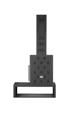 Камин МАДРИД на дровнике Гигант слева черный\белый шамот в Пинске