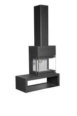 Камин МАДРИД на дровнике Гигант справа черный\белый шамот в Пинске