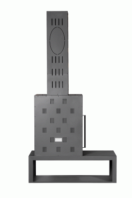 Камин МАДРИД на дровнике Гигант справа черный\белый шамот в Пинске