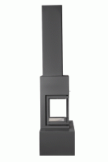 Камин МАДРИД на дровнике Гигант центральный черный\белый шамот в Пинске