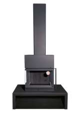 Камин МАДРИД на дровнике Гигант центральный черный\белый шамот в Пинске